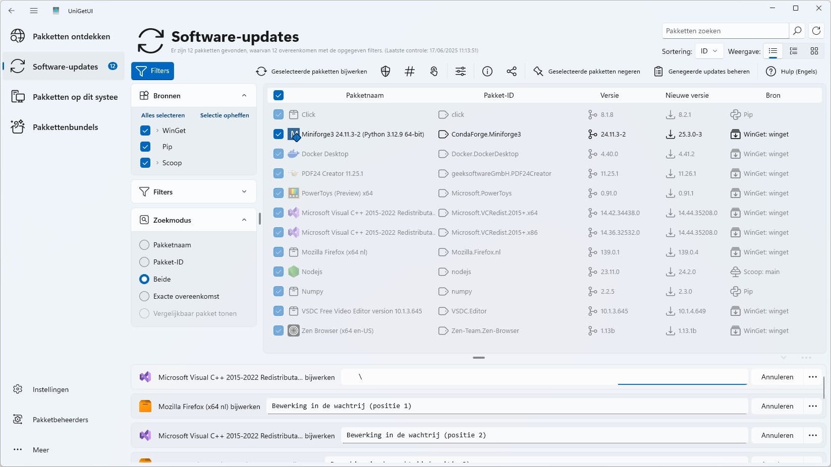 UniGetUI maakt batch-updates met één muisklik mogelijk.