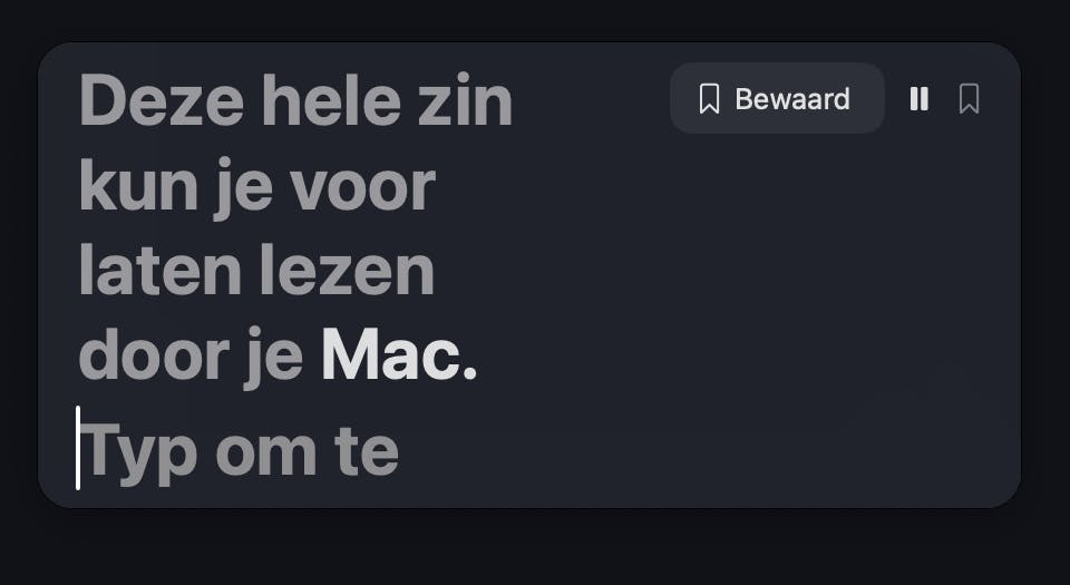 Je kunt tekst laten voorlezen door de systeemstem.