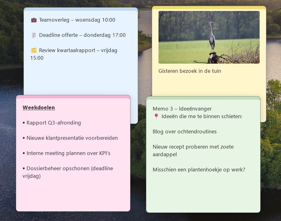 De nieuwe notities volgen het design van Windows 11.