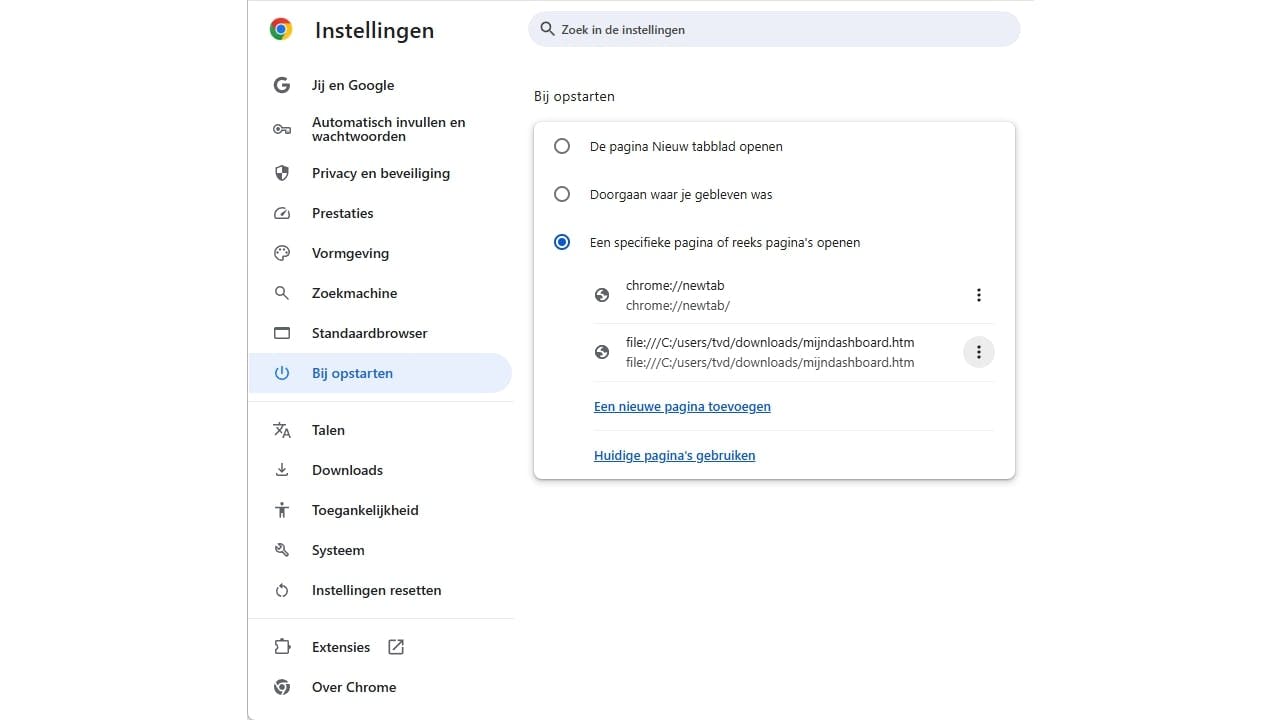 Je kunt ook een eigen webpagina aanmaken en deze in Chrome als startpagina selecteren.