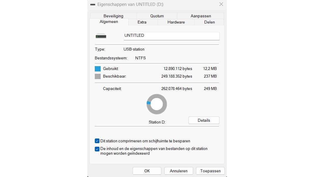 Het is ook mogelijk om een volledig station te comprimeren.