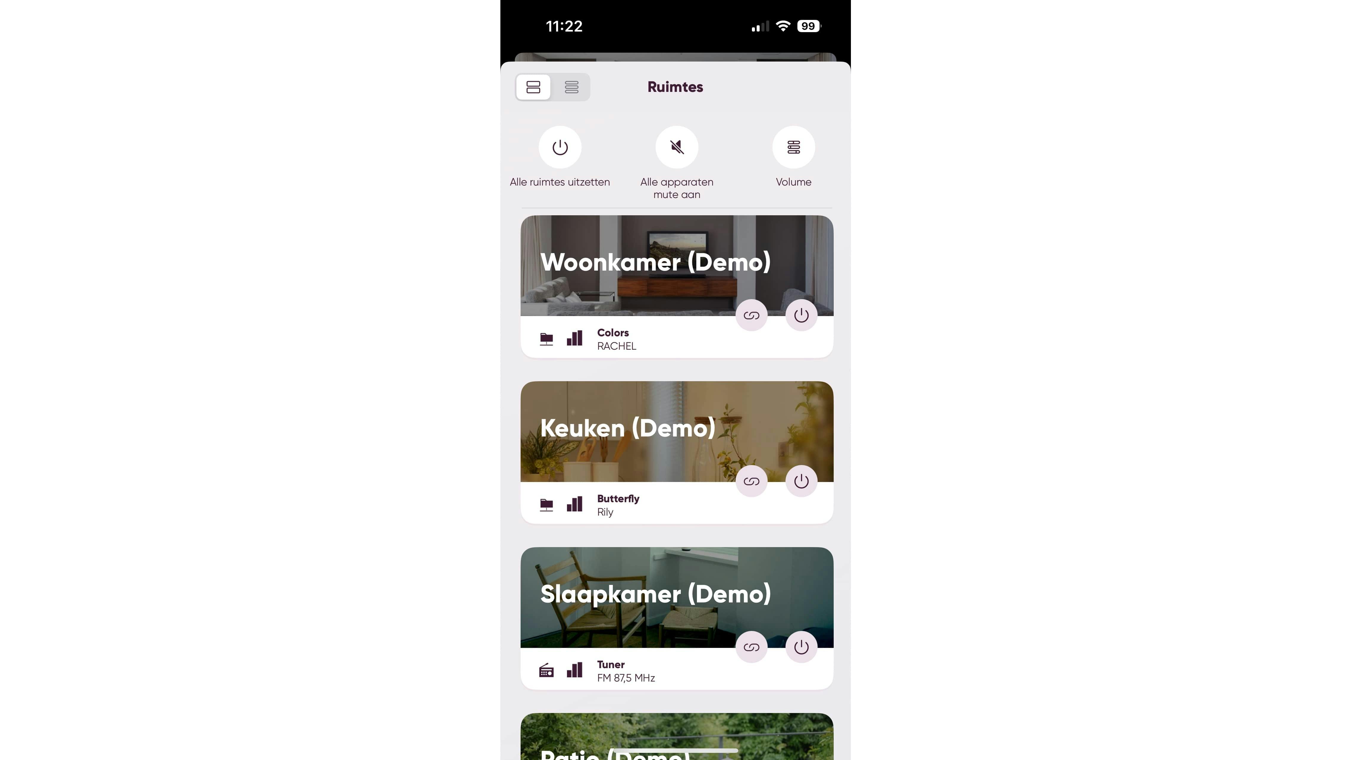 Vanuit de Yamaha MusicCast-app bepaal je in welke kamers je muziek wilt afspelen.