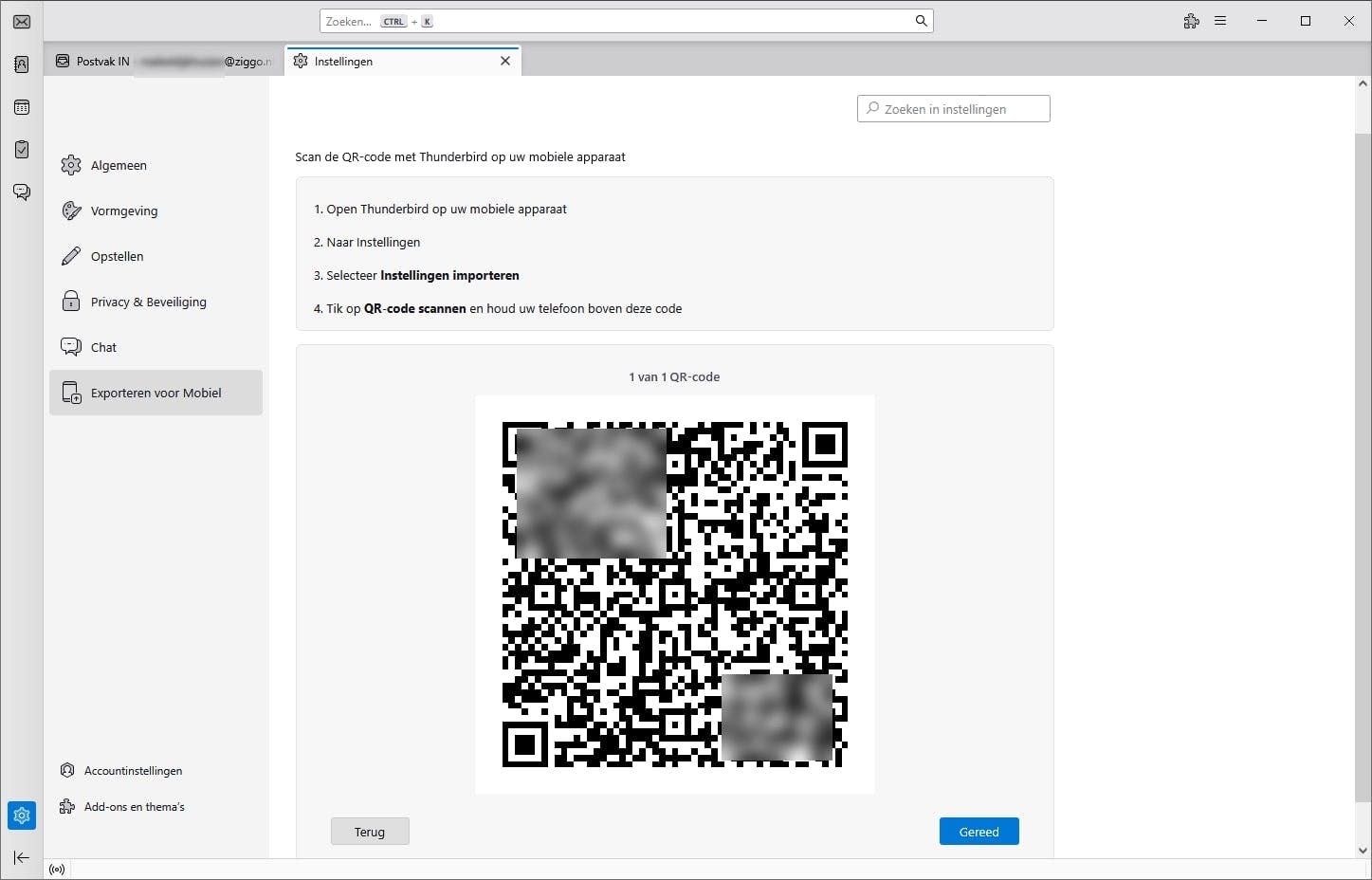 Met een QR-code importeer je binnen mum van een e-mailaccount op een telefoon.