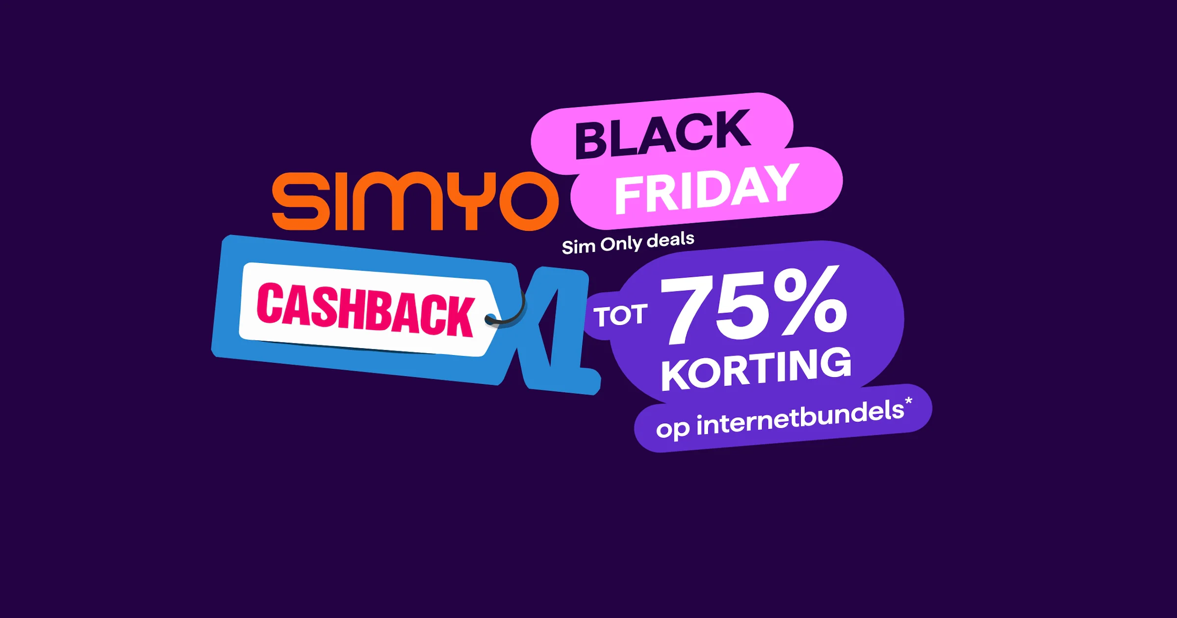 Black Friday bij Simyo: hoge kortingen én tot 40 euro cashback via CashbackXL