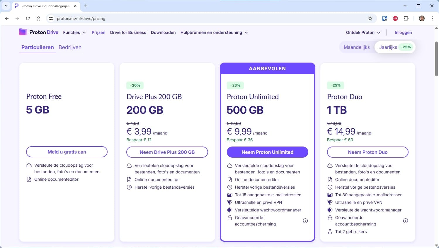 Voor een tientje per maand bewaar je 200 GB data in zwaarbeveiligde datacentra.