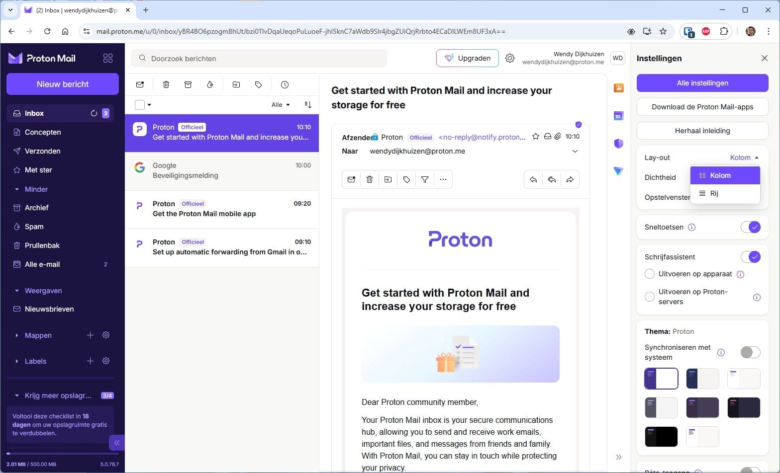 Is jouw computerscherm groot genoeg, dan ligt een kolommenweergave voor de hand.