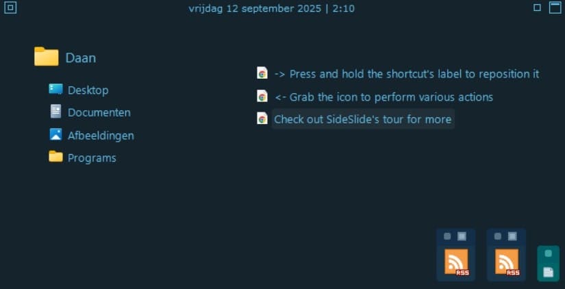 Met SideSlide maak je een soort mini-bureaublad dat verdwijnt en tevoorschijn komt wanneer jij dat wilt.