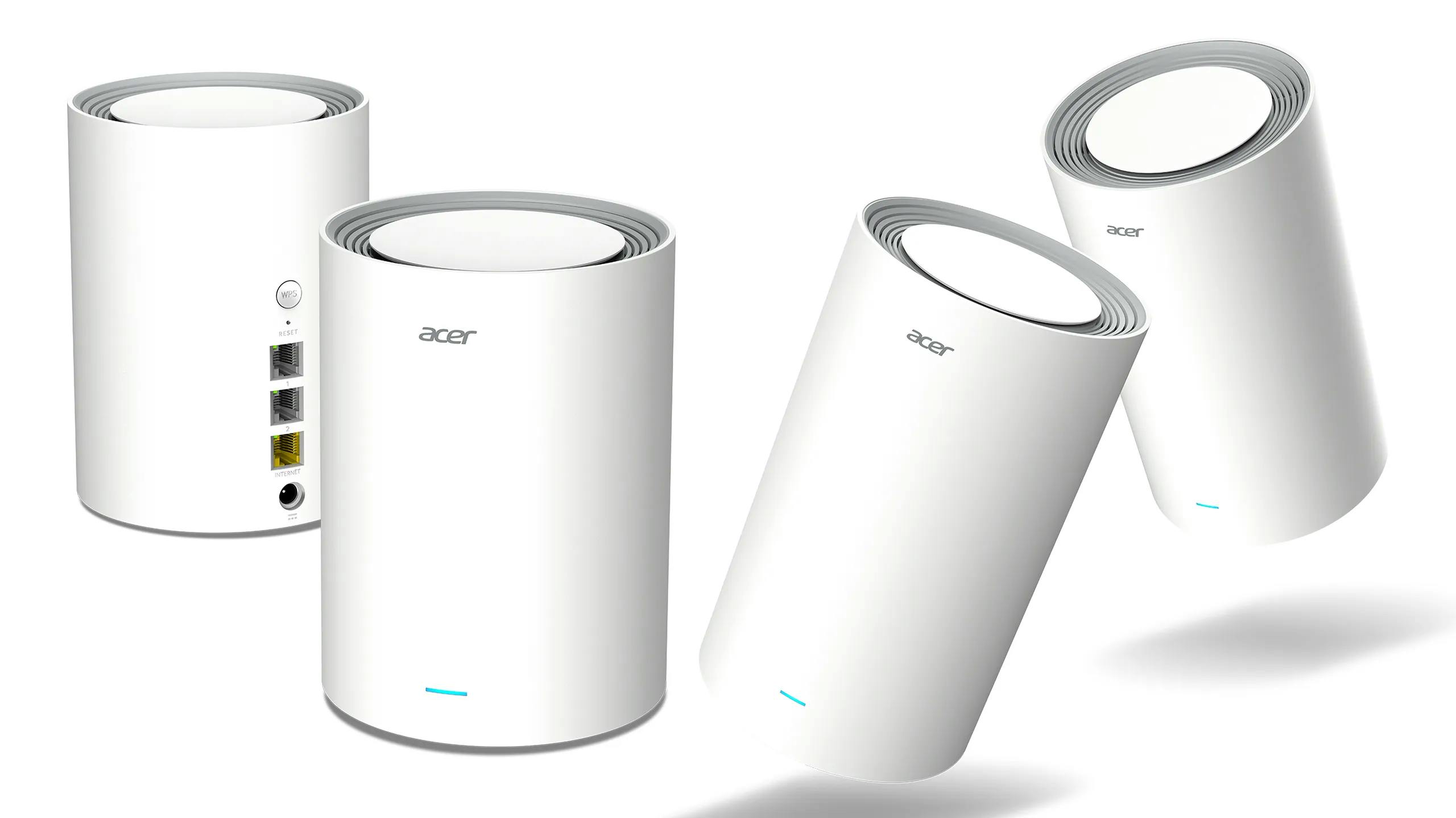 De Acer Connect Ovia T360 (links) en de T520 (rechts) zijn wifi 7 mesh-routers voor appartementen en middelgrote woningen.