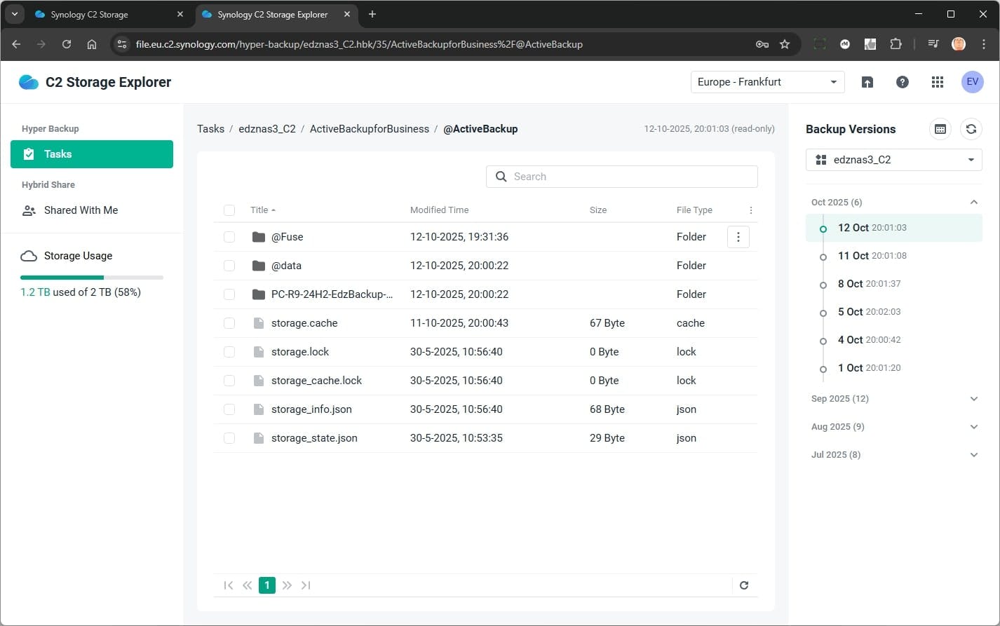 Laat je automatisch informeren door de NAS over gebeurtenissen en controleer ook regelmatig de status van de back-ups online.