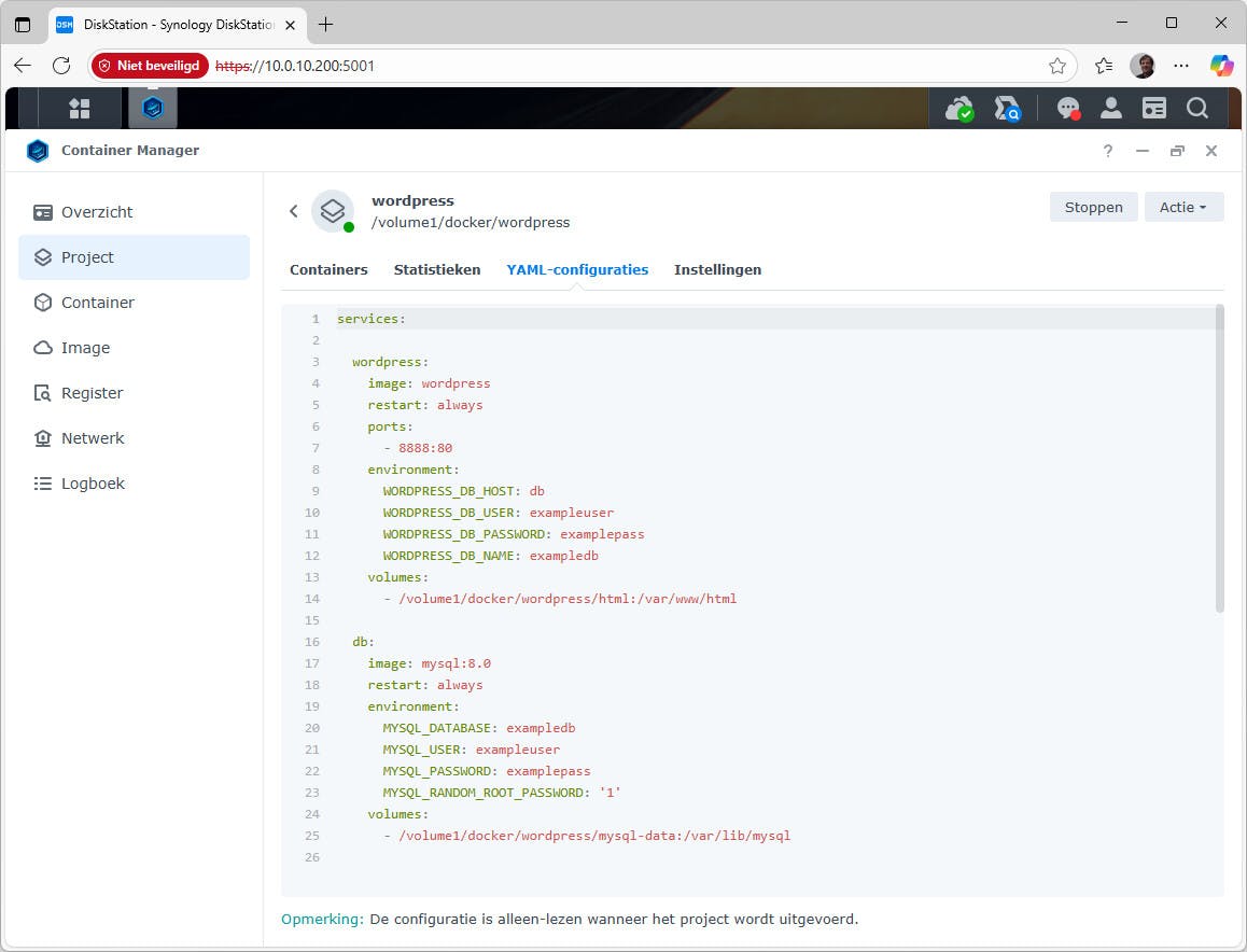 Je kunt de configuratie via een YAML-bestand aanpassen.