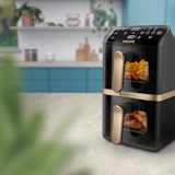 Nieuwe Philips Airfryer Dual Stacked 4000 bespaart bijna de helft aan ruimte op het aanrecht