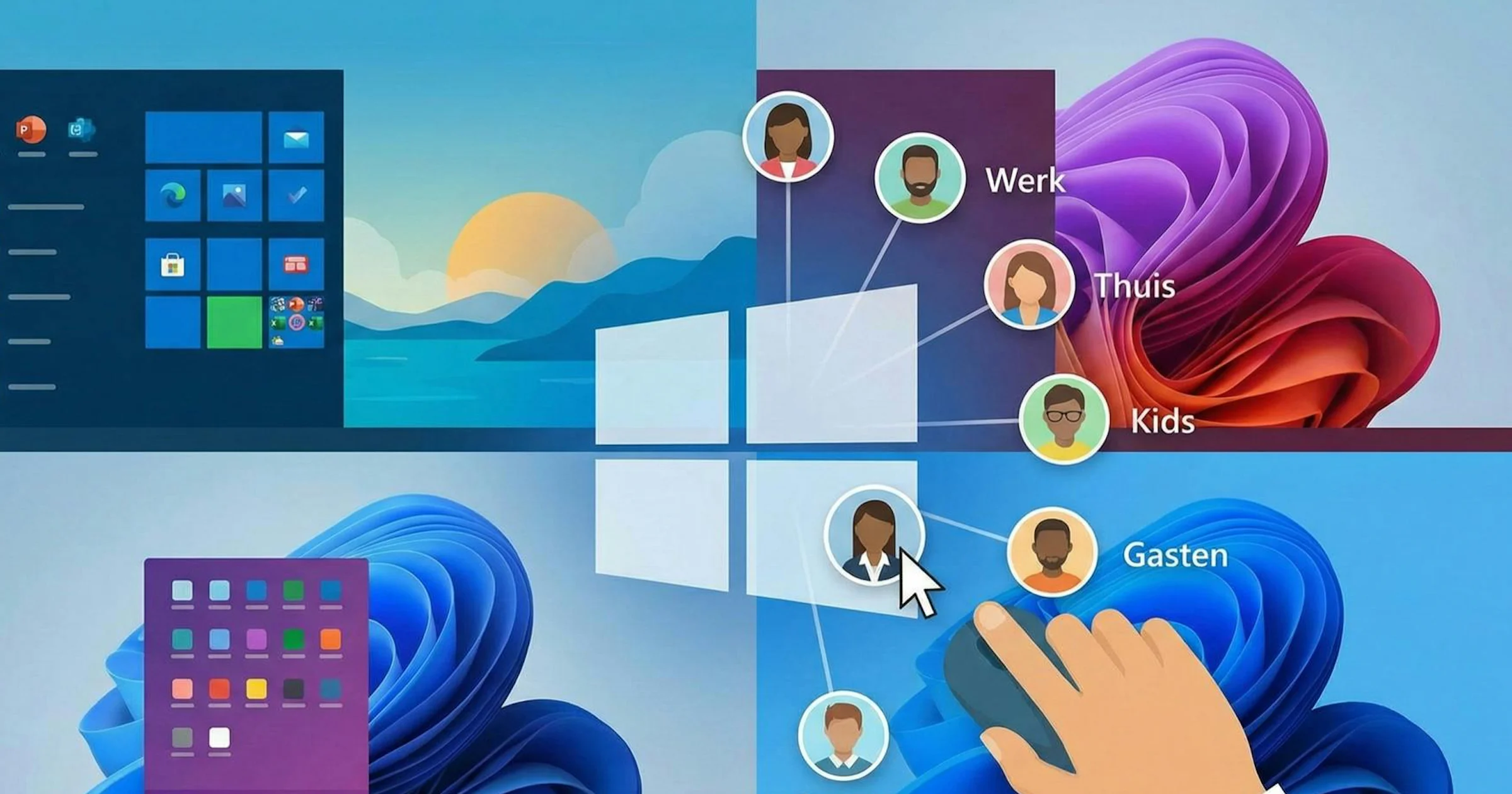 Accountbeheer in Windows: iedereen zijn eigen omgeving