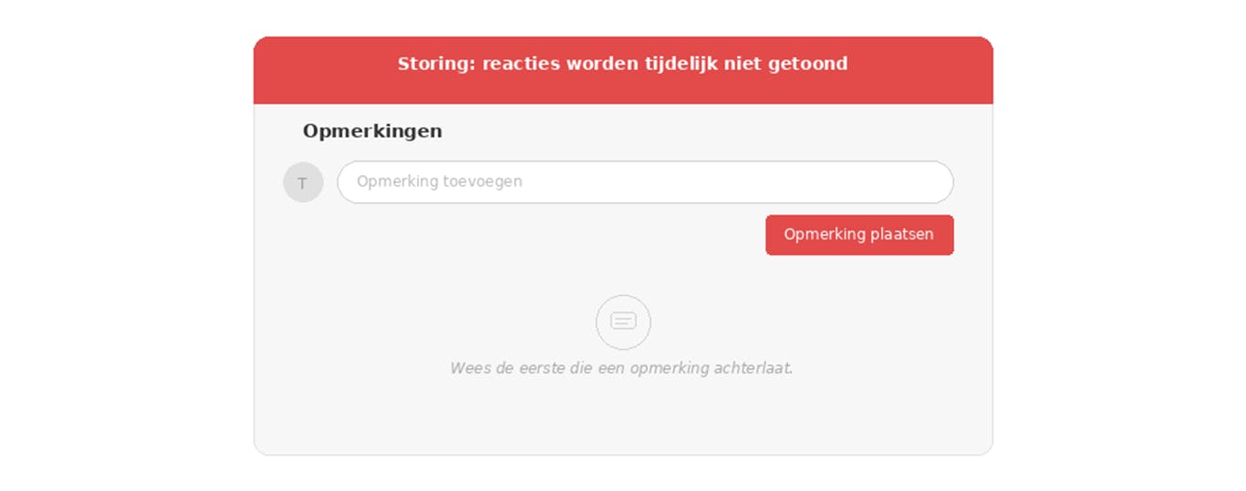 Storing in het tonen van reacties