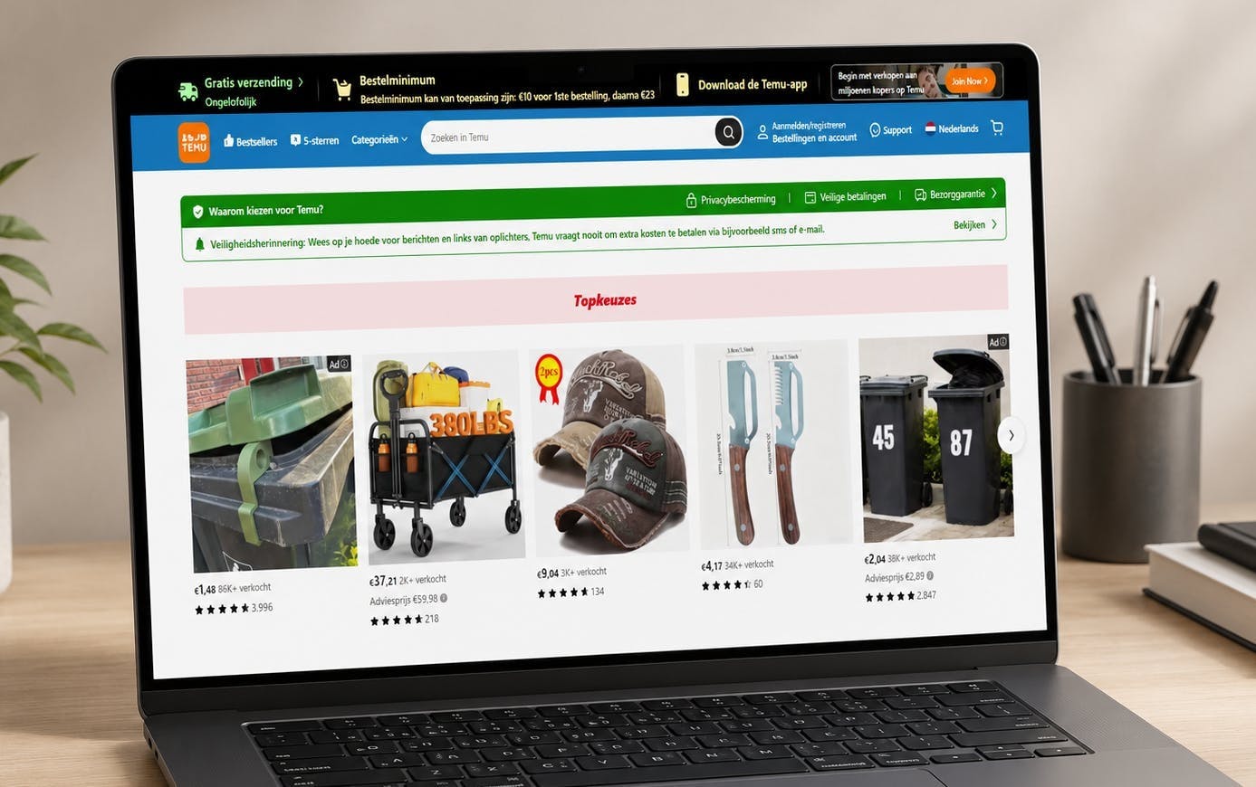 Temu krijgt boete van 200 miljoen euro voor verkoop illegale producten