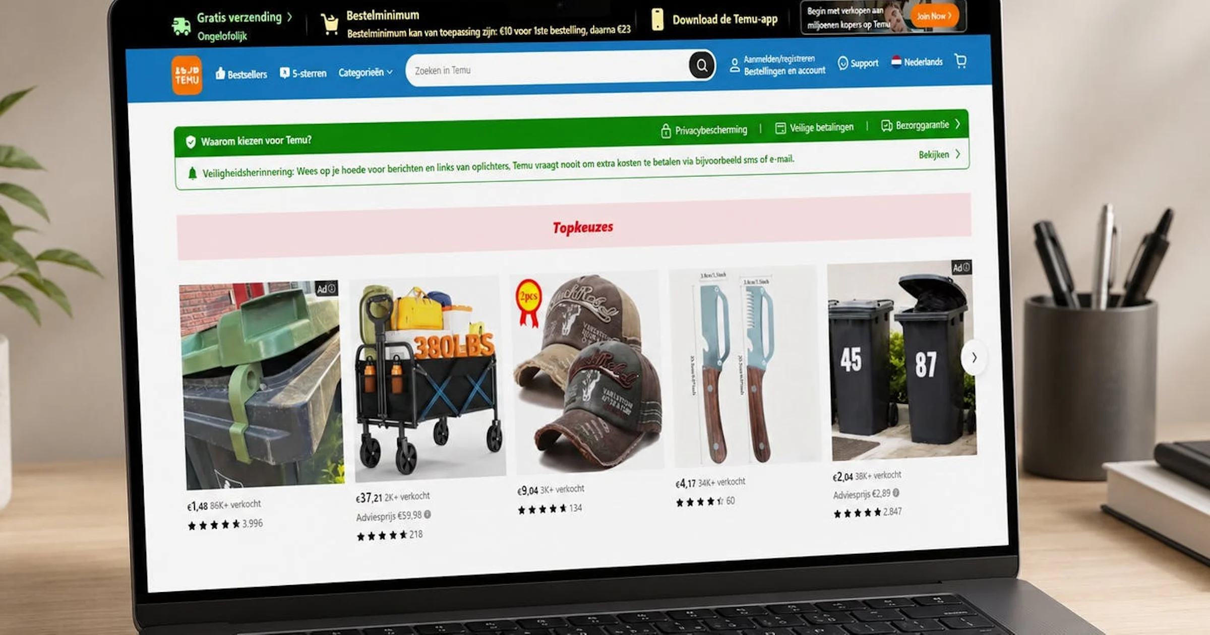 Temu krijgt boete van 200 miljoen euro voor verkoop illegale producten