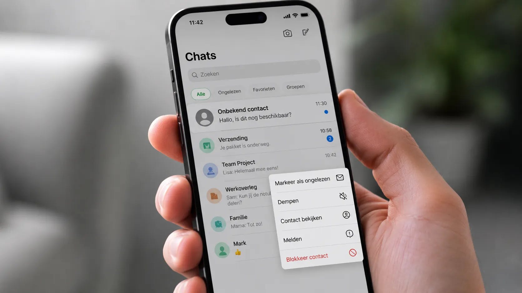 Verdacht WhatsApp-bericht? Zo blokkeer je de afzender zonder de chat te openen