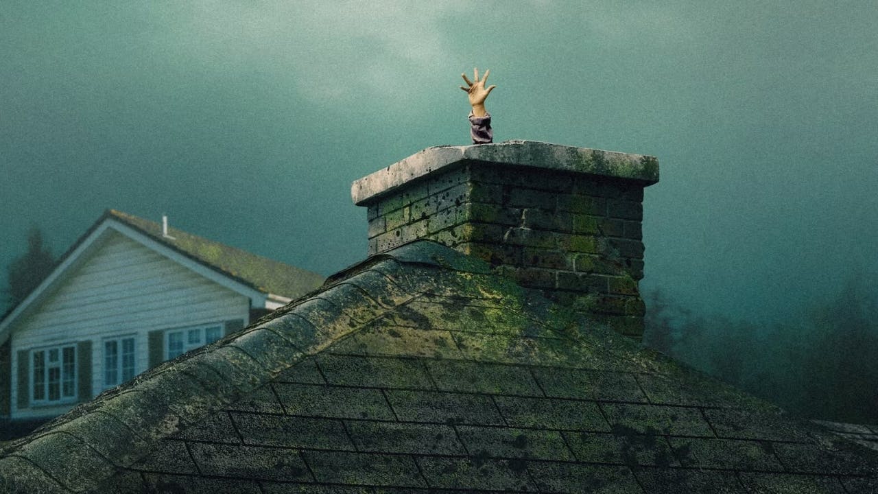 In dit reclamebord voor een nieuwe Netflix-film zit een levend persoon
