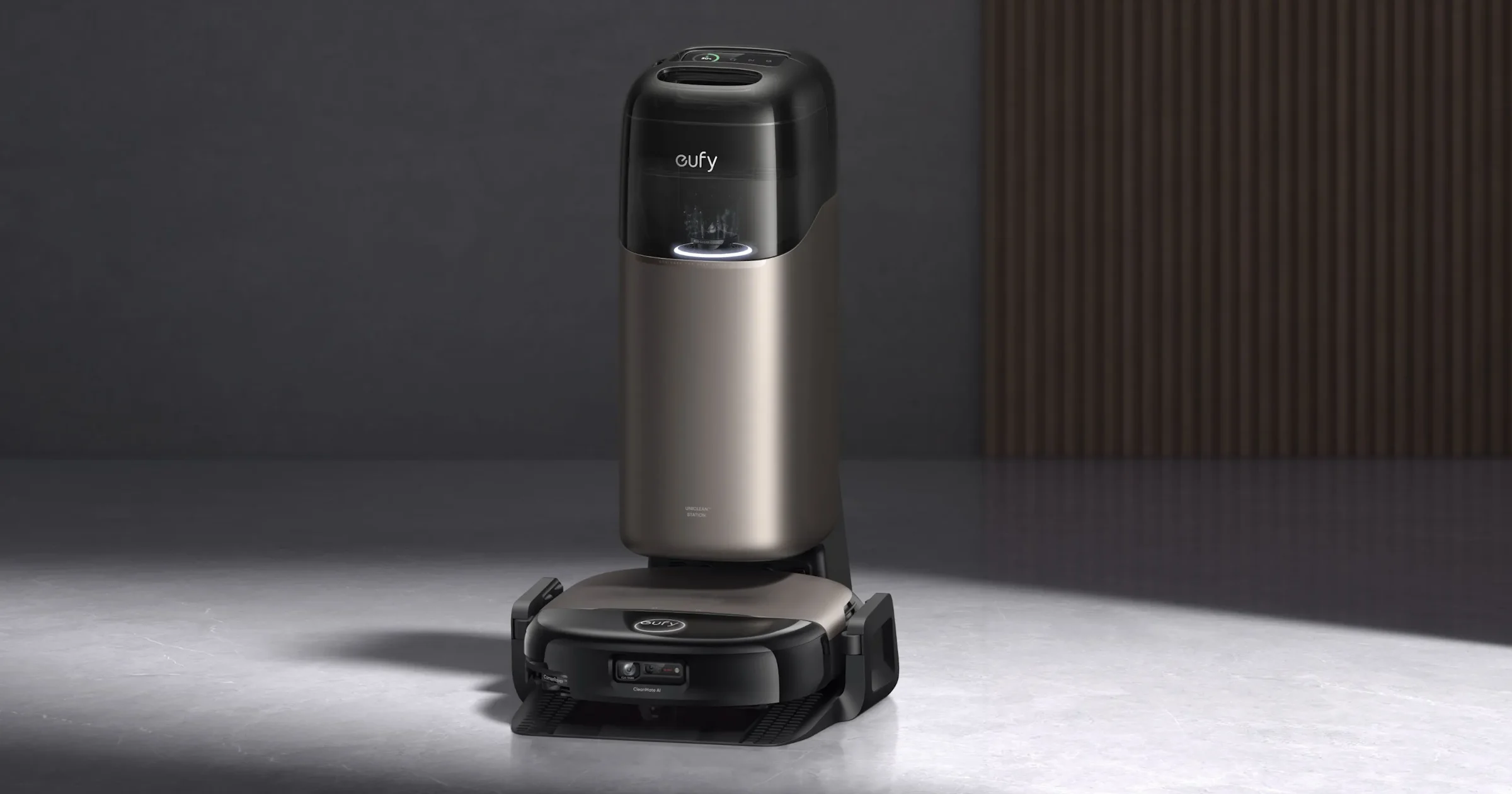 De eufy Omni S2-robotstofzuiger maakt zijn dweil tijdens het schoonmaken continu schoon
