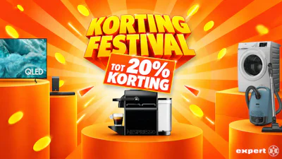 Expert Korting Festival 2026: tot 20% korting op tv's, audio en witgoed