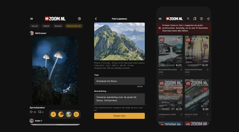 Nieuw in de Zoom.nl-app: foto's plaatsen en een gratis proefnummer