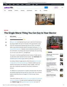The Single Worst Thing You Can Say to Your Doctor