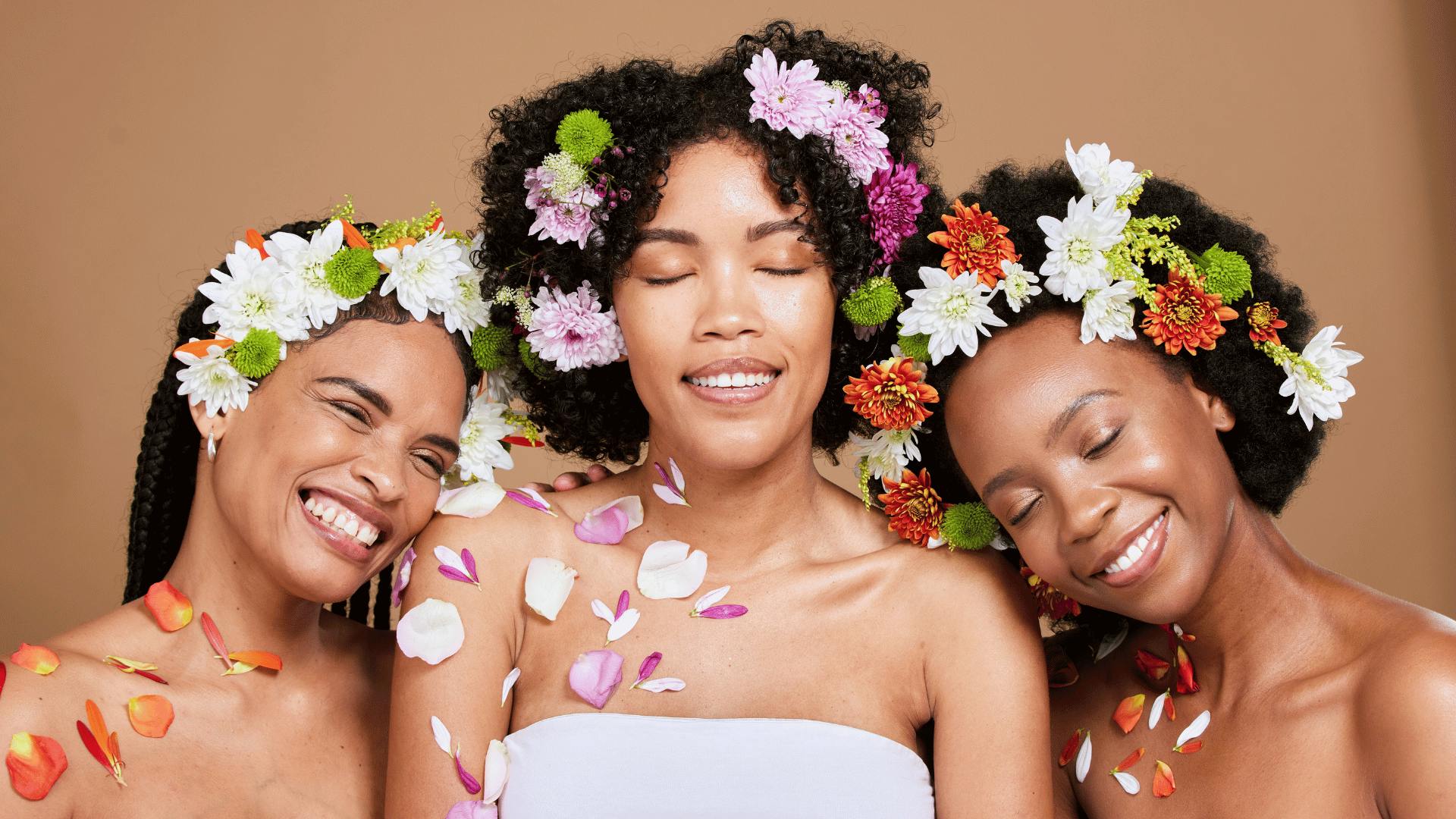 Women with flowers in their hair