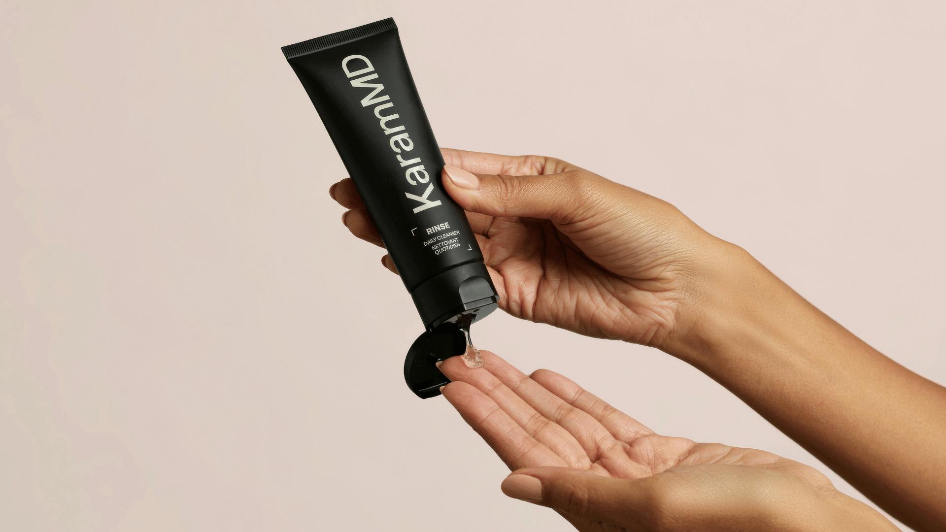 Rinse product being applied to hand