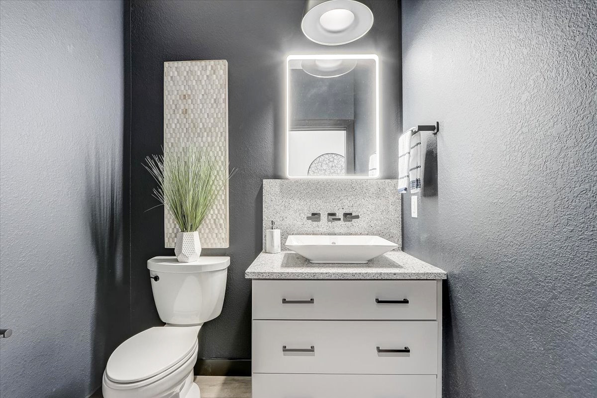 Bathrooms cabinets gallery photo featuring a Townhouse, Maple, White Ice finished product.