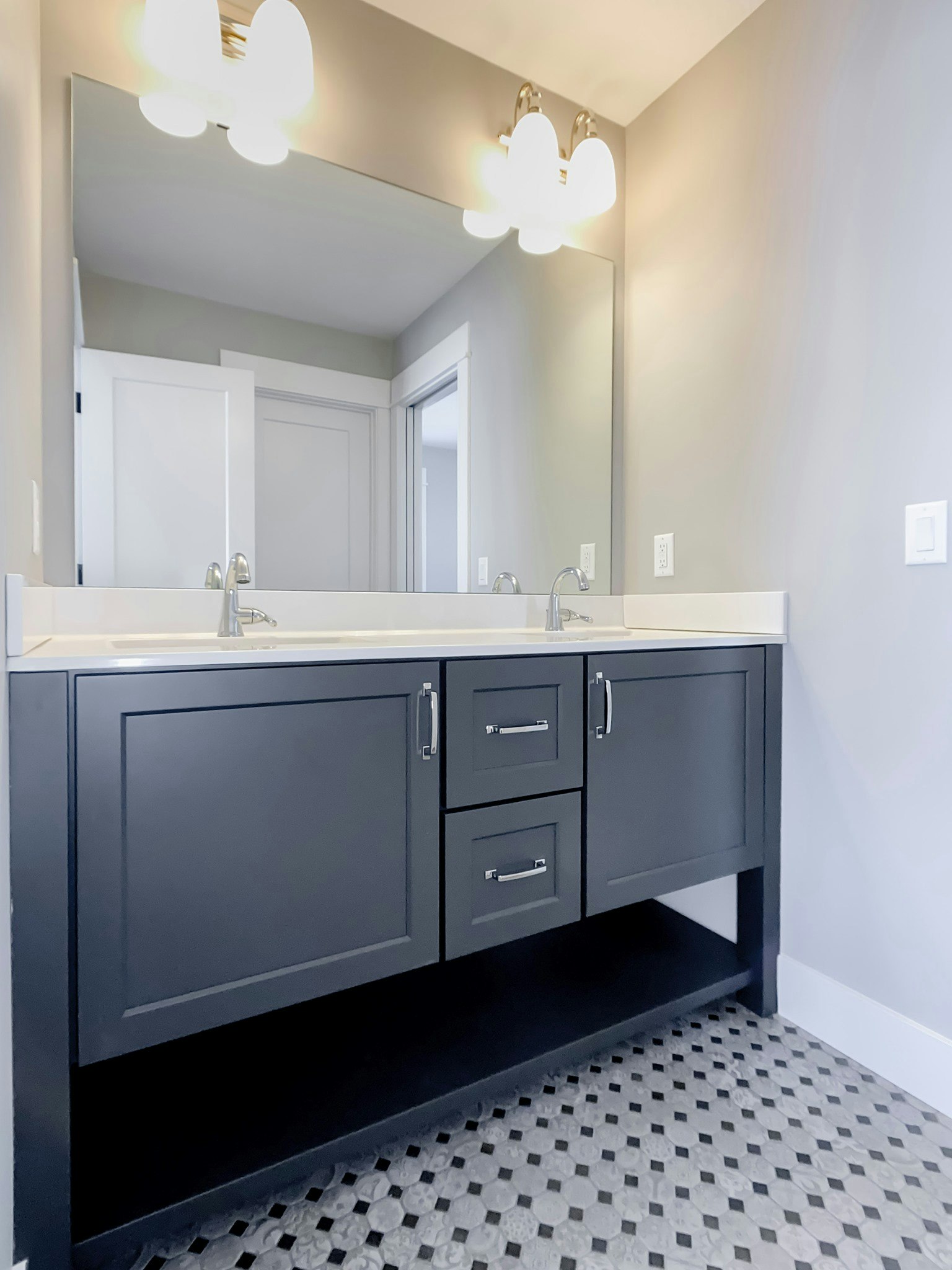 Bathrooms cabinets gallery photo featuring a Dawson, Maple, Slate finished product.