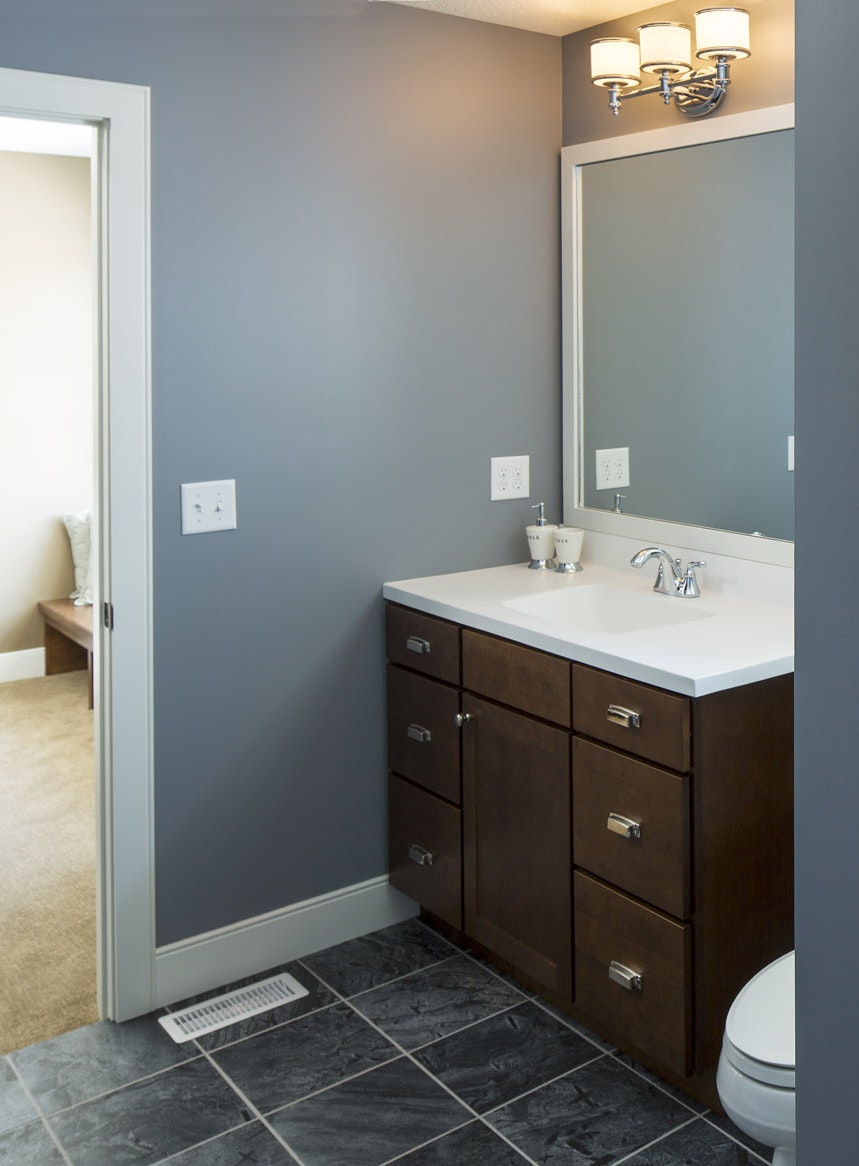 Bathrooms cabinets gallery photo featuring a Lexington, Maple, Mocha finished product.