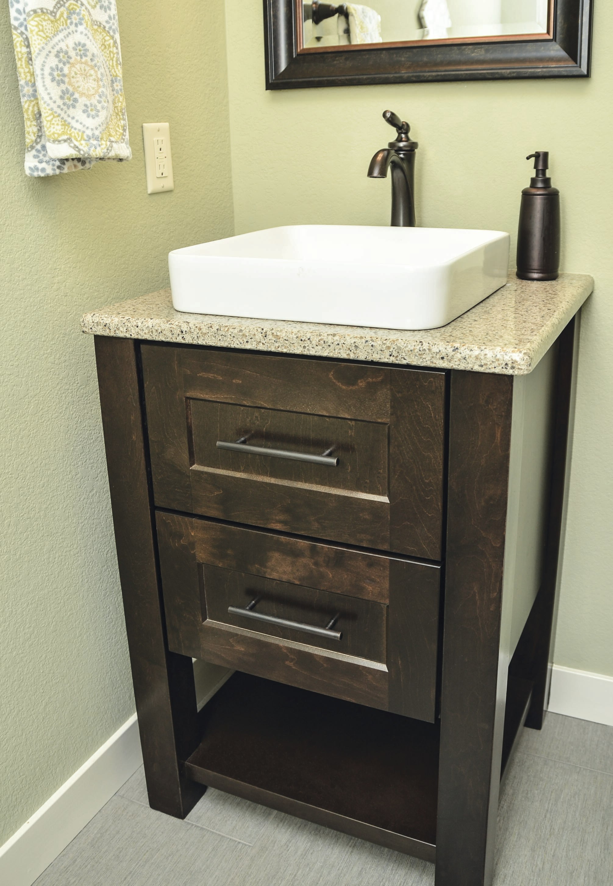 Bathrooms cabinets gallery photo featuring a Lancaster, Maple, Espresso finished product.