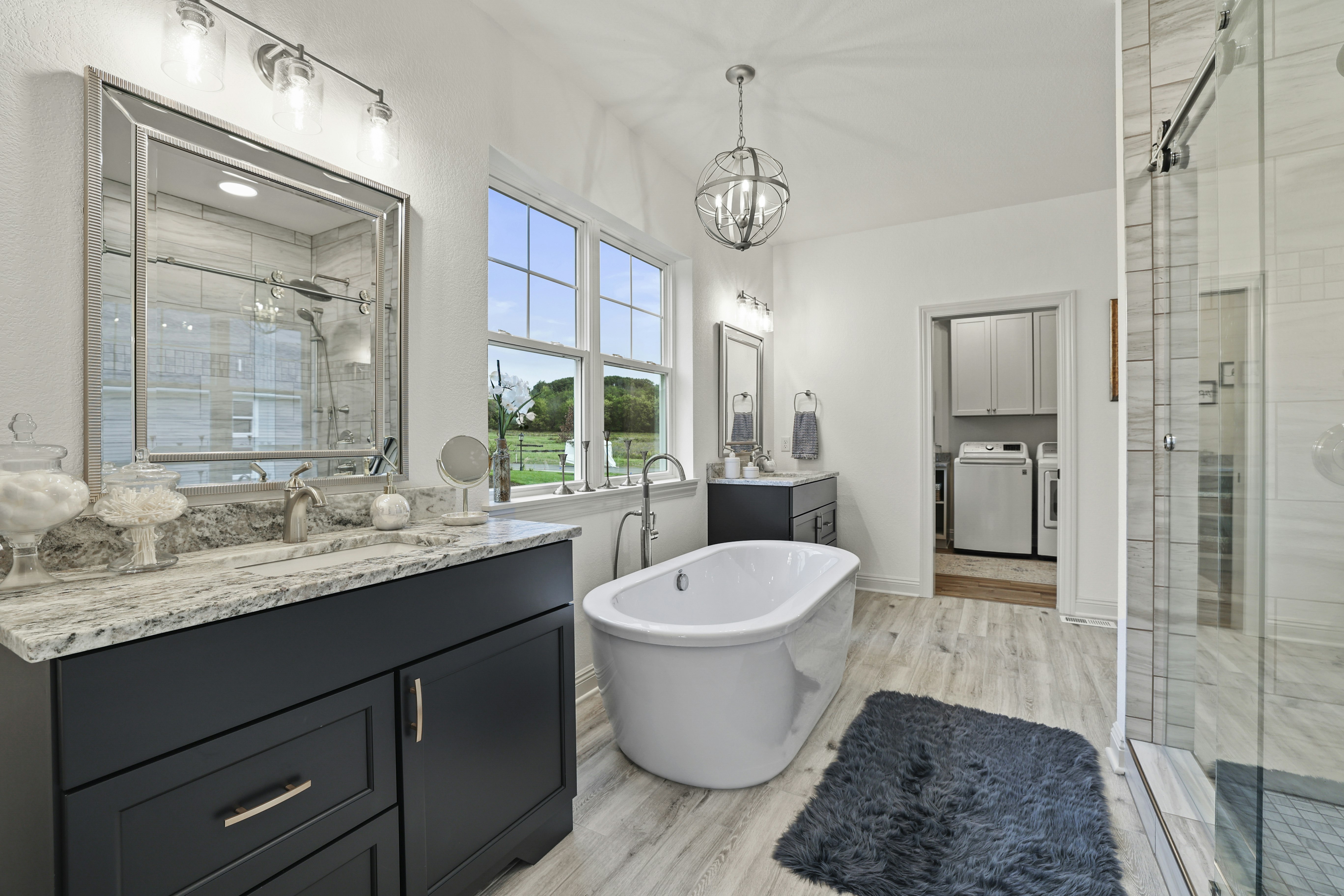 Bathrooms cabinets gallery photo featuring a Penbrook, Maple, Ink finished product.