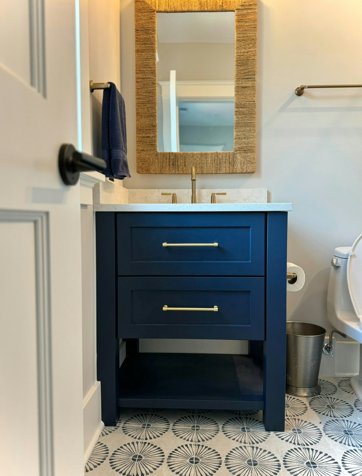 Bathrooms cabinets gallery photo featuring a Lexington, Painted Maple, Nautical finished product.