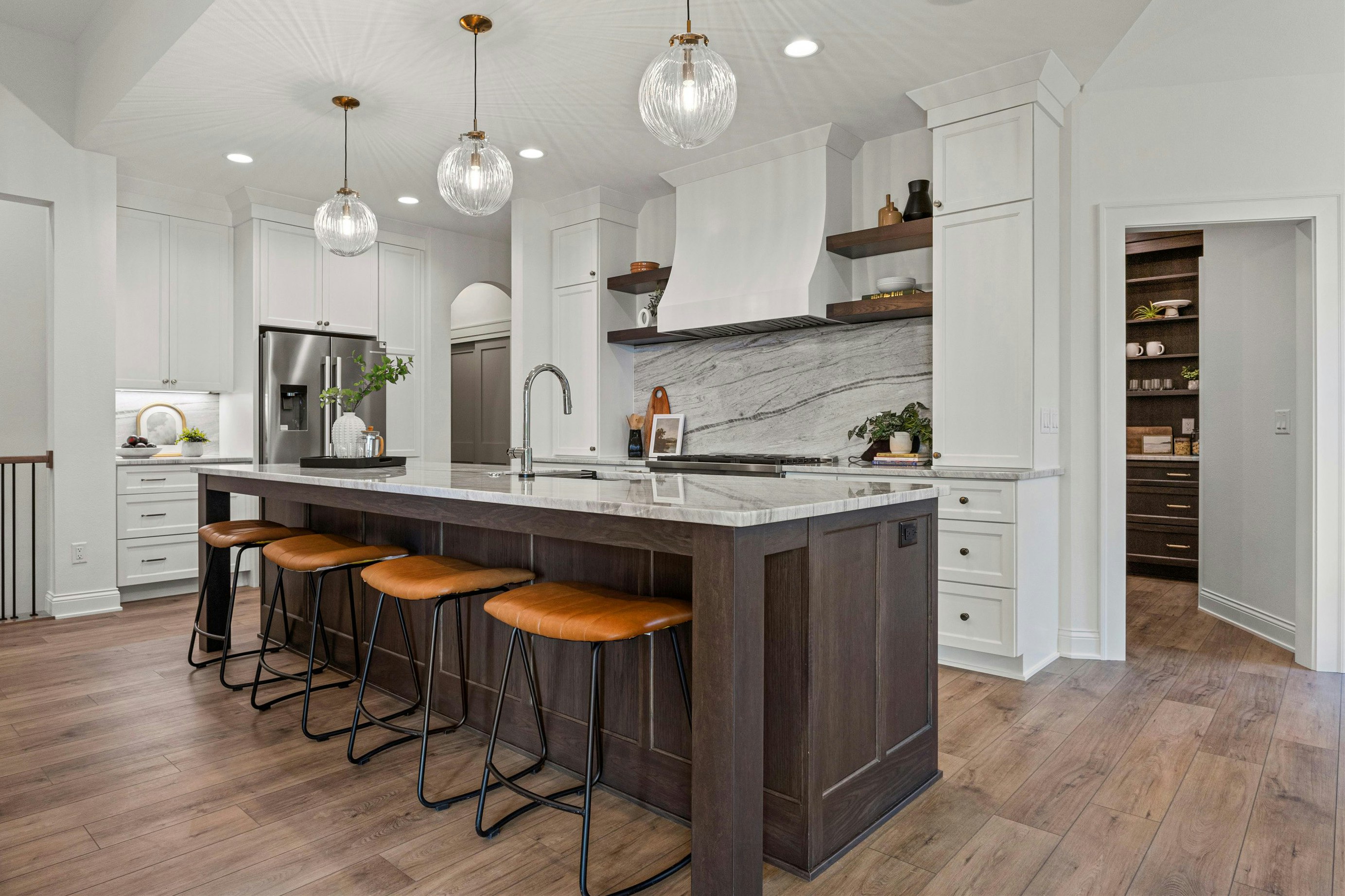 Kitchens cabinets gallery photo featuring a Chadwick, Hickory + Painted Maple, Dusk + Lily finished product.