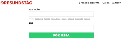 Former website for Öresundståg