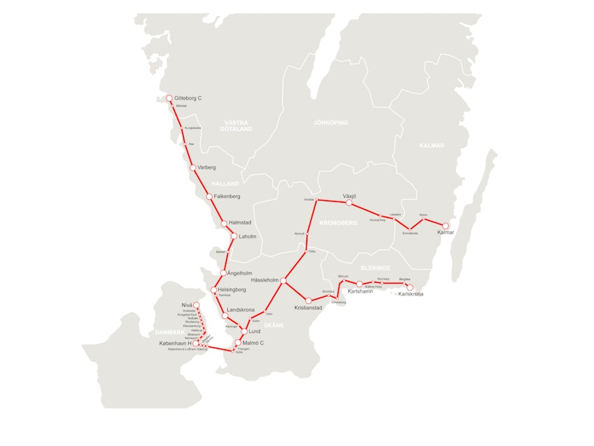Öresundståg Regionkarta 2022 Öresundståg Regionkarta 2022