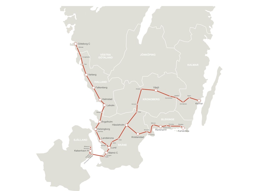 Öresundståg map 2023