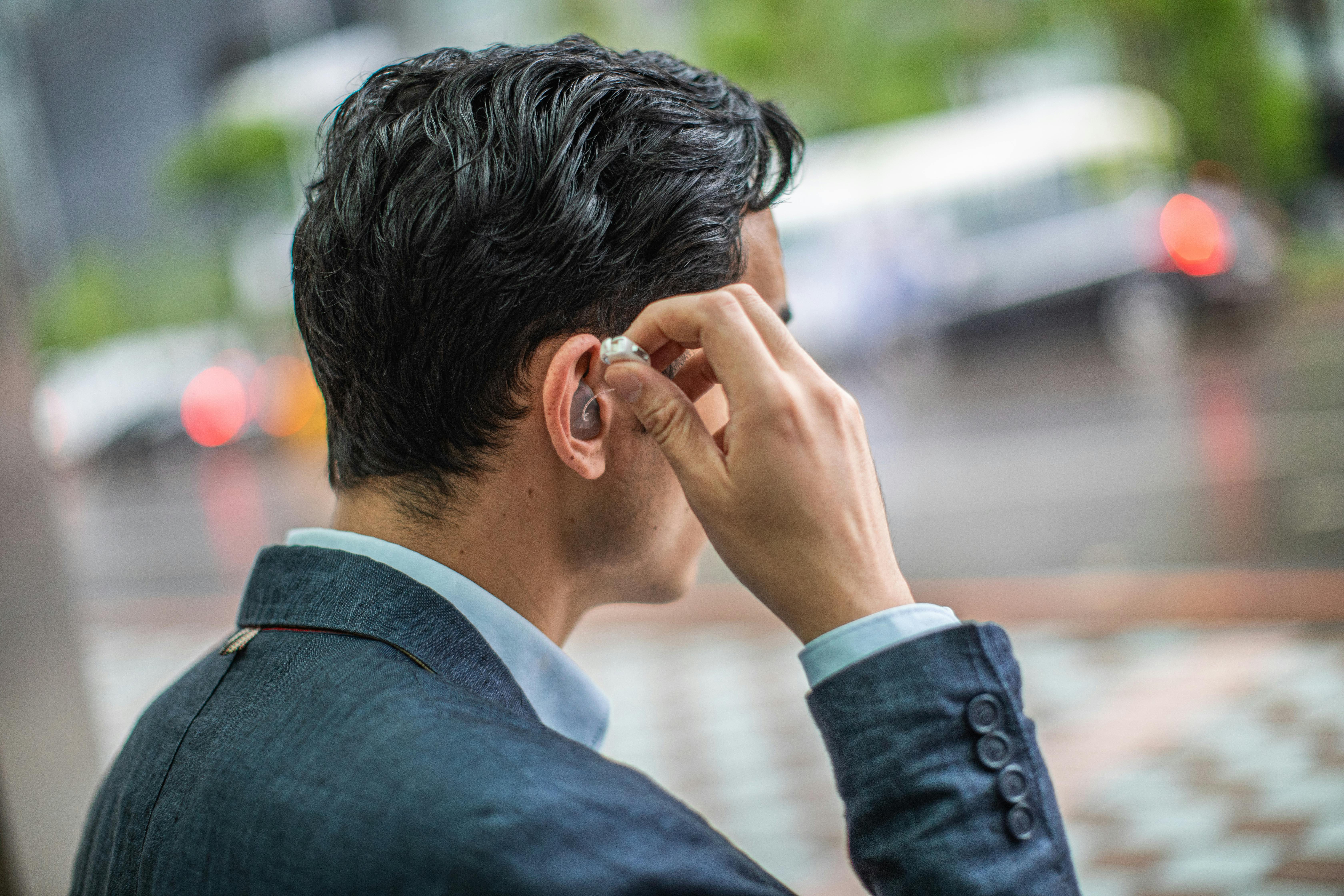 Man using a hearing aid