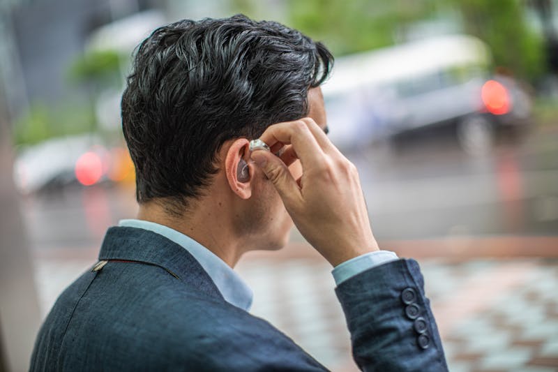 Man using a hearing aid