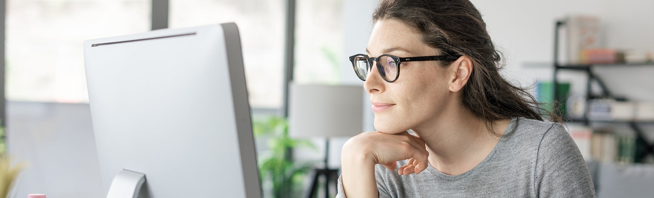 Woman at a computer
