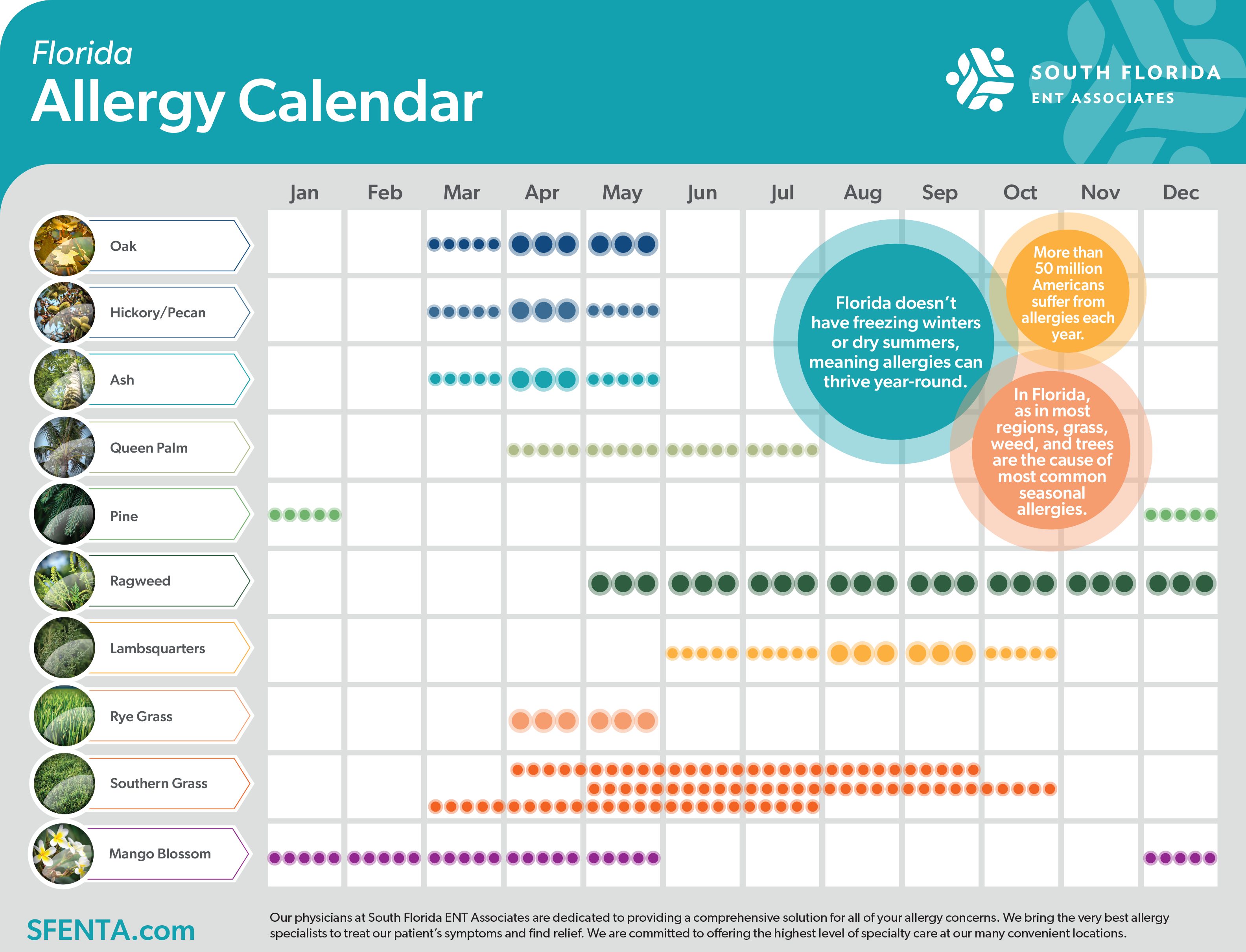 SFENTA Florida allergy calendar