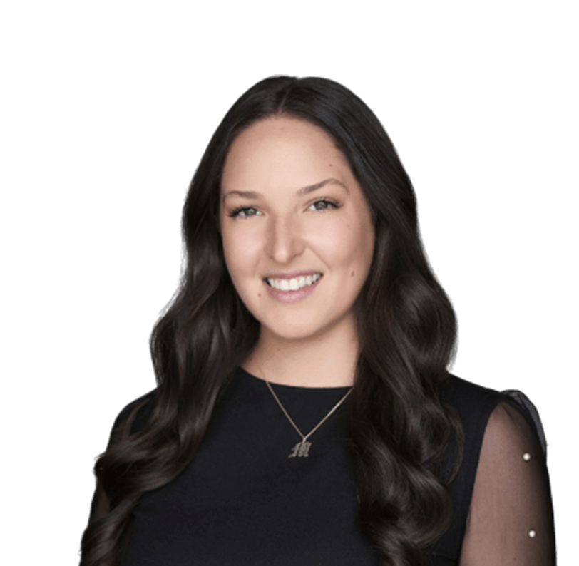 a woman with long black hair and a black top smiling