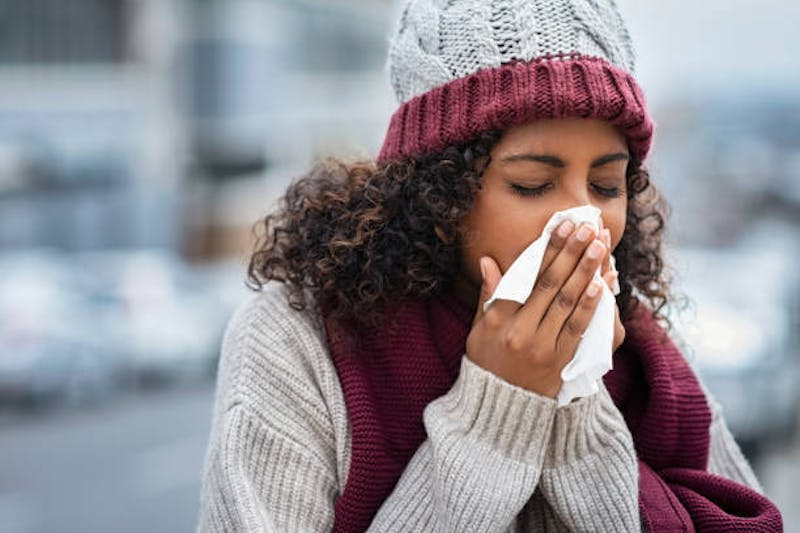 Woman with Winter Allergies