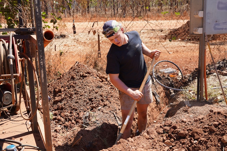 Volunteer digging