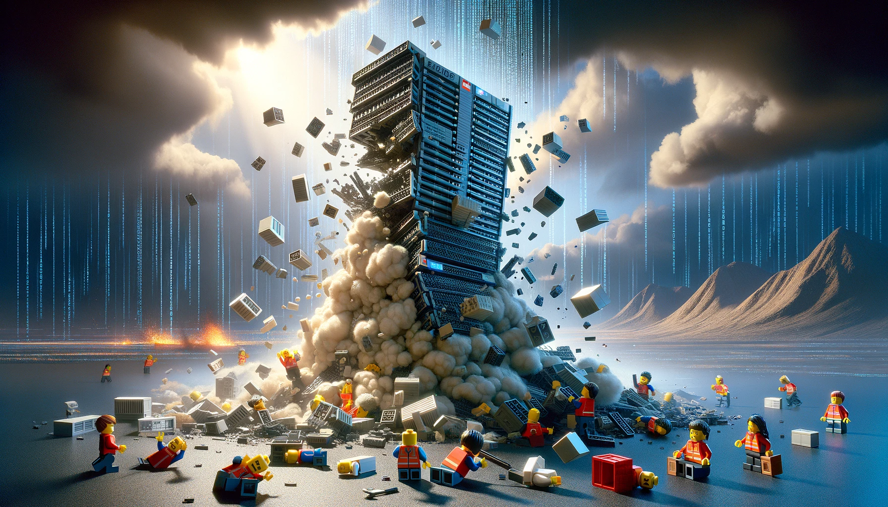 Lego-style landscape image, reflecting "The Great API Tragedy: Lessons from a Crash Landing"
