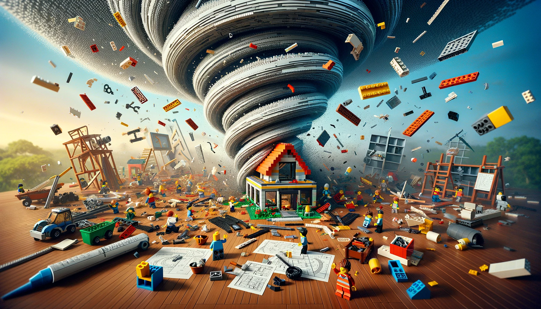 Lego-style landscape image illustrating the concept of "A Simple Project Gone Wild"