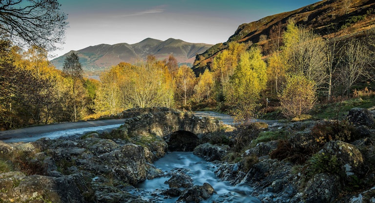 Autumn scene morning at Ashness Bridge