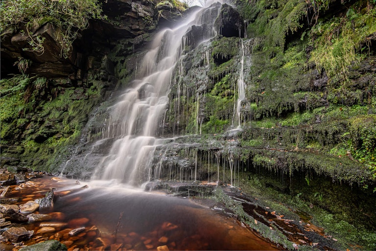 Peak District Waterfall Middle Black Clough