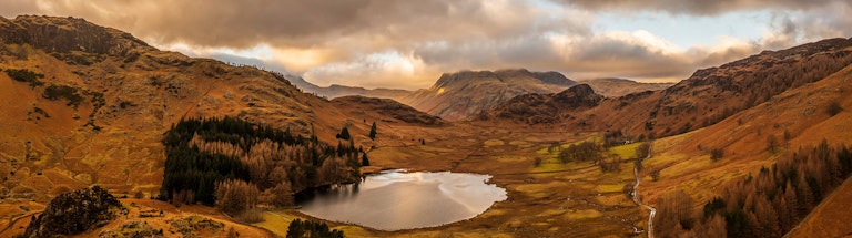 Aerial view of Blea Tarn in the Lake District
