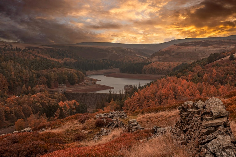 Howden Reservoir From Abbey Bank in Autumn